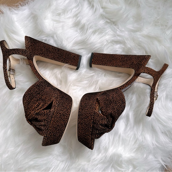 Jimmy Choo Heloise Polka Dot Cheetah Print Platform Sandals - Picture 3 of 6